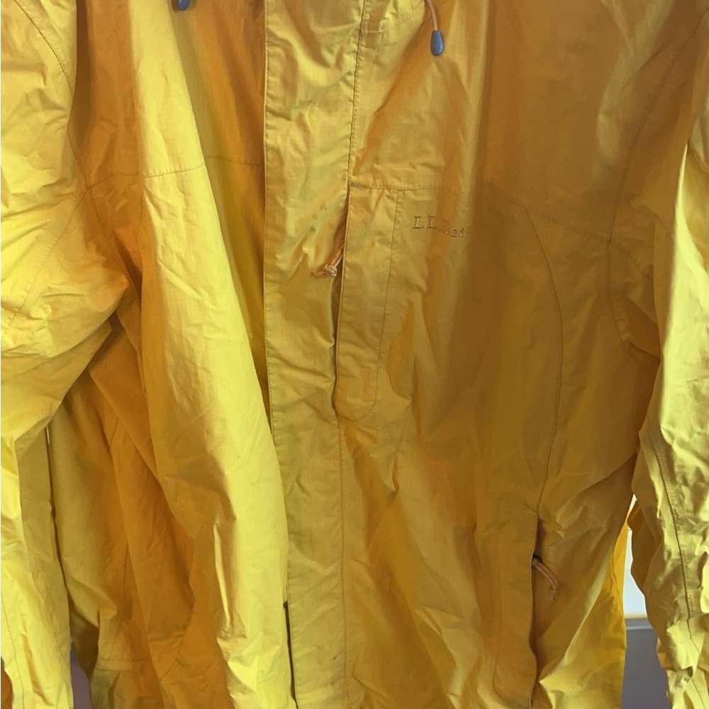 Vintage LL Bean Maine Yellow PVC / Nylon Hooded Raincoat Women’s XL